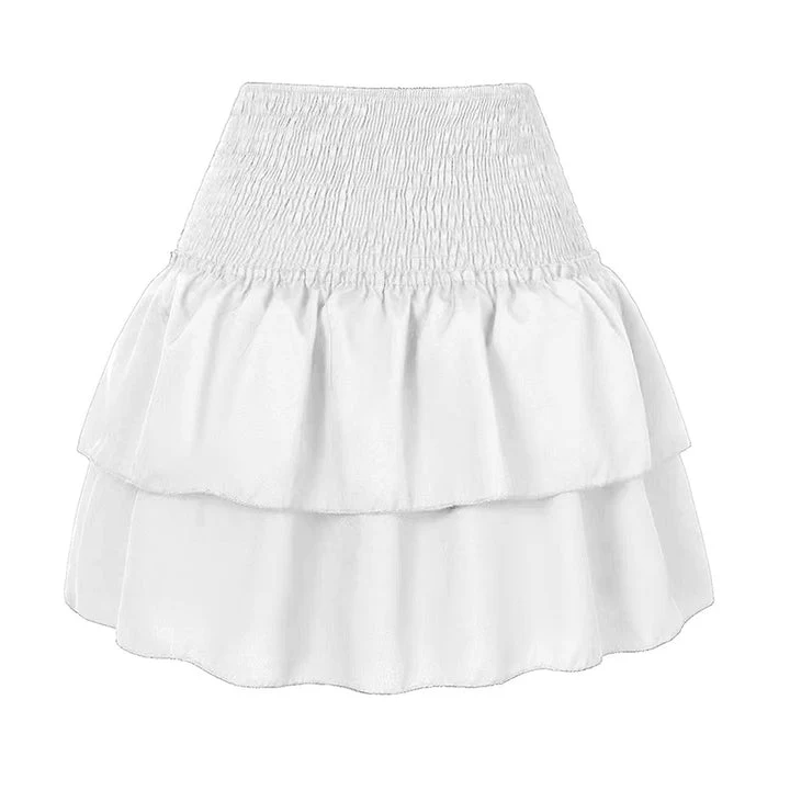 Dames Mini Rok A-Lijn Gesmokte Taille Zachte Gemengde Stof - Image 10