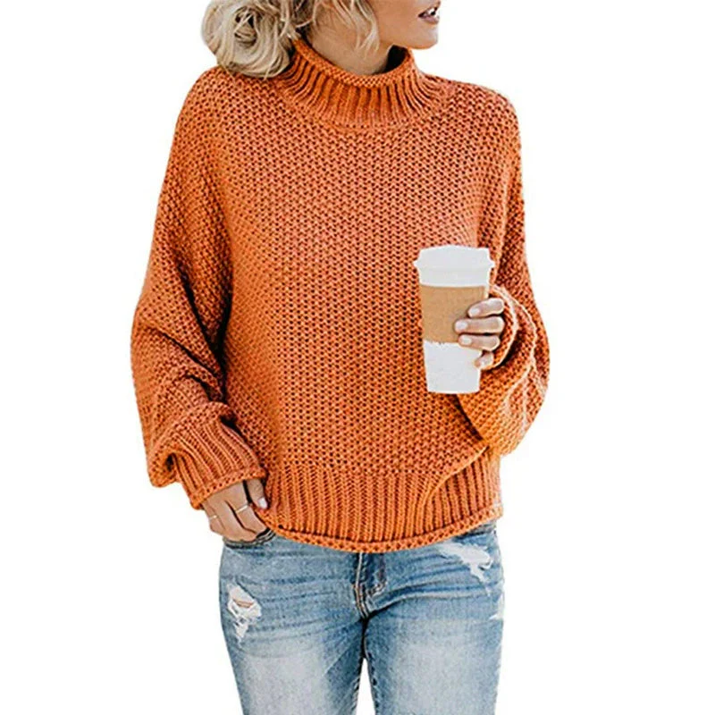 Dames Oversized Chunky Coltrui met Vleermuismouwen voor Herfst/Winter