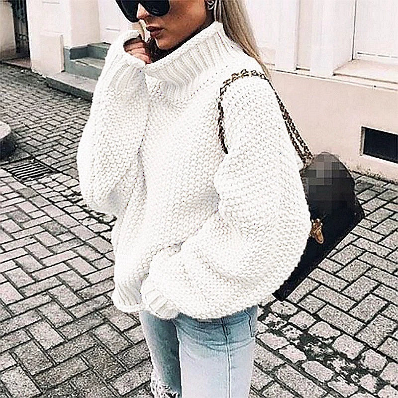 Dames Oversized Chunky Coltrui met Vleermuismouwen voor Herfst/Winter - Image 2