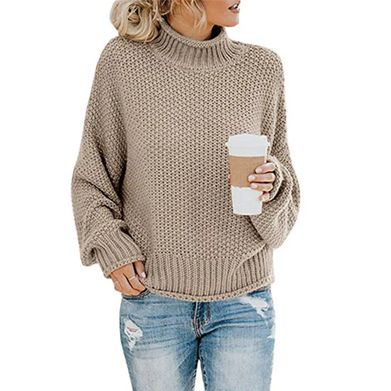 Dames Oversized Chunky Coltrui met Vleermuismouwen voor Herfst/Winter - Image 4