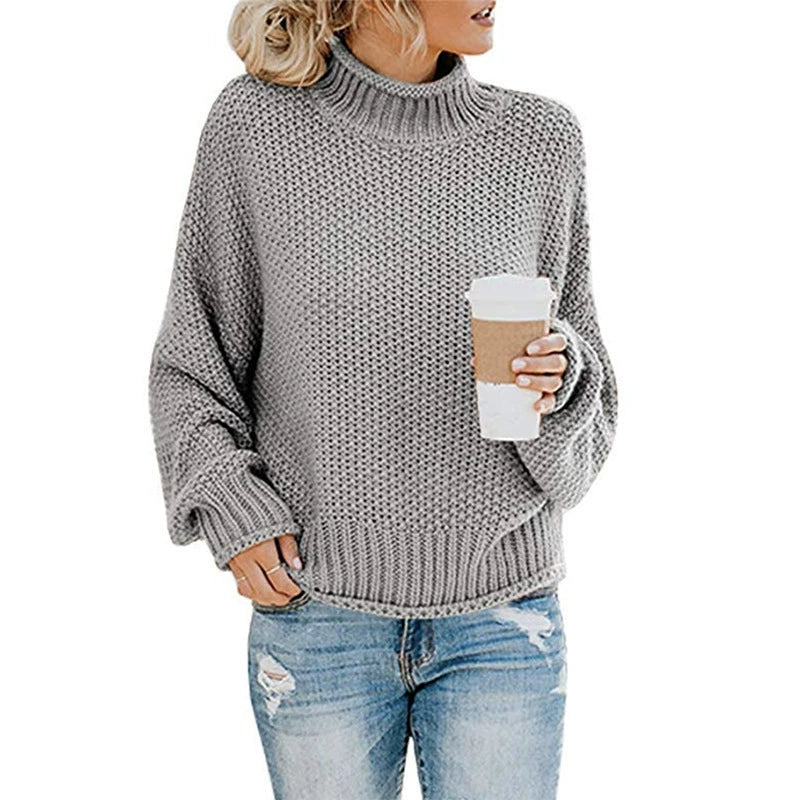 Dames Oversized Chunky Coltrui met Vleermuismouwen voor Herfst/Winter - Image 5