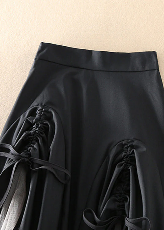 Dames Rok Asymmetrisch met Trekkoord en Patchwork - Image 4