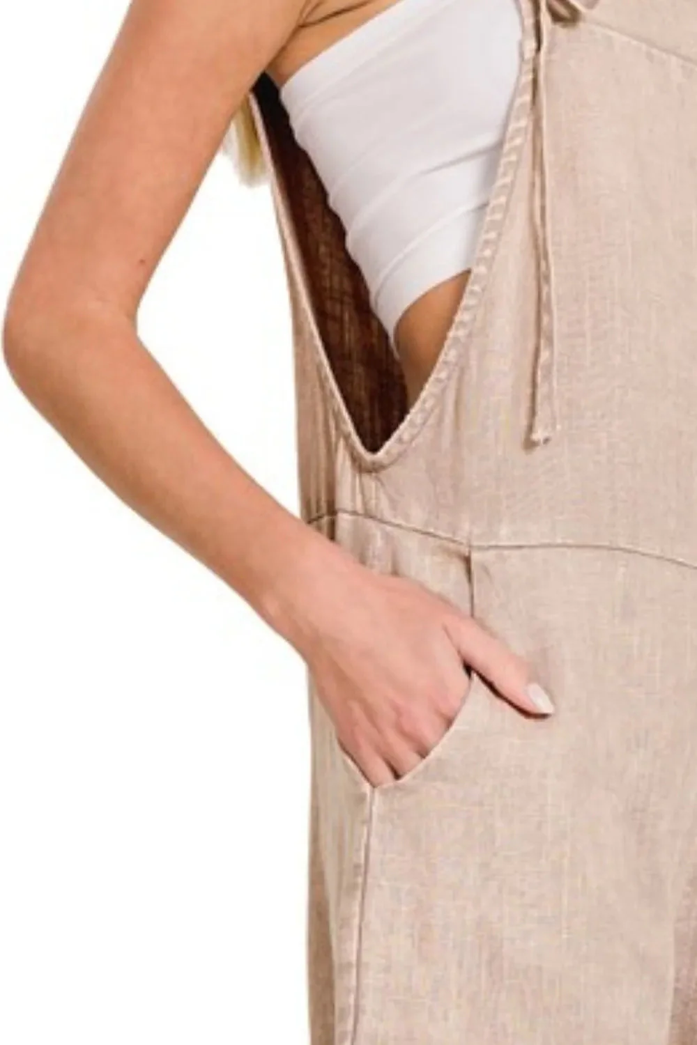 Dames Romper Met Knoopbanden Van Gewassen - Image 3