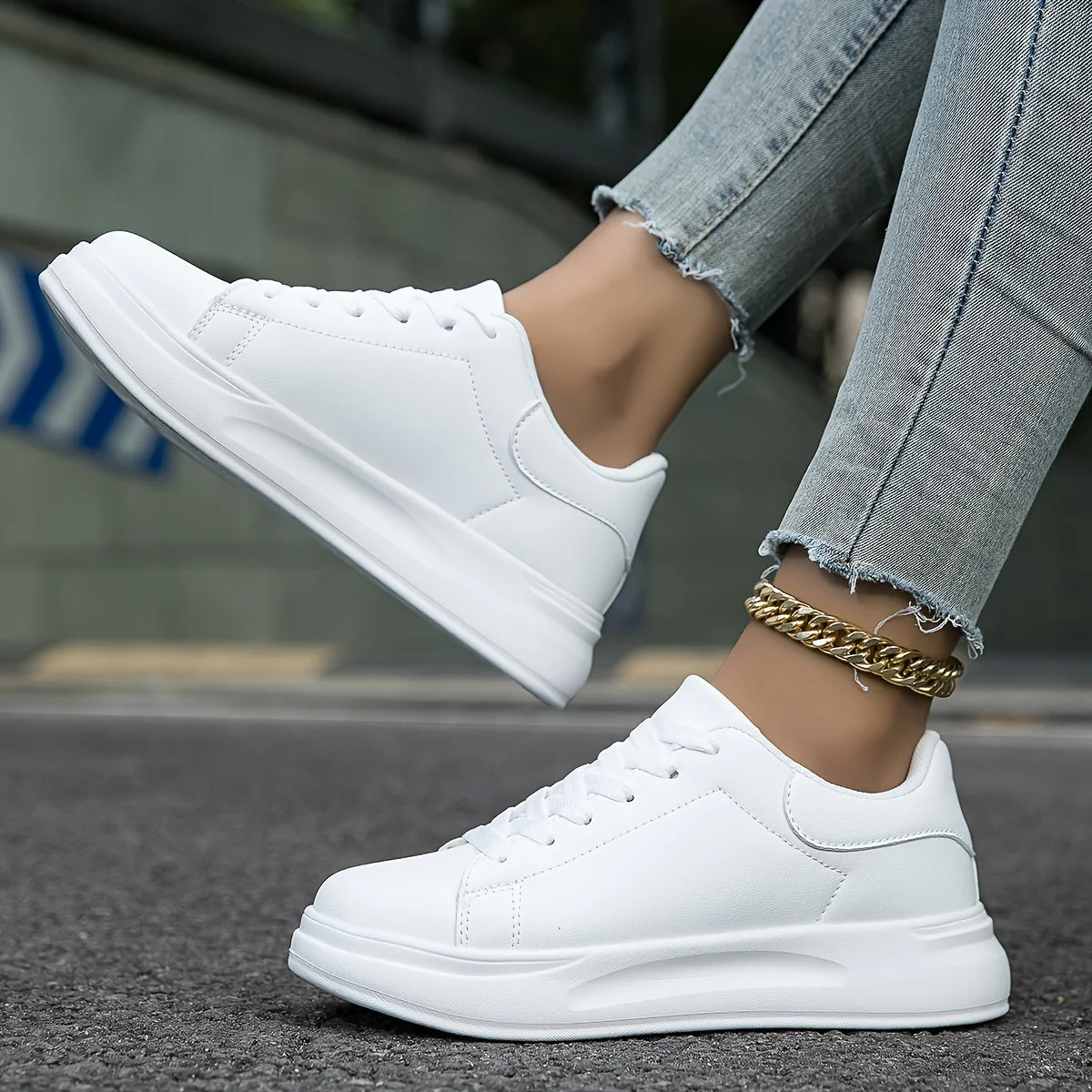 Dames Sneakers Minimalistisch Wit Leren Casual Schoenen - Image 7