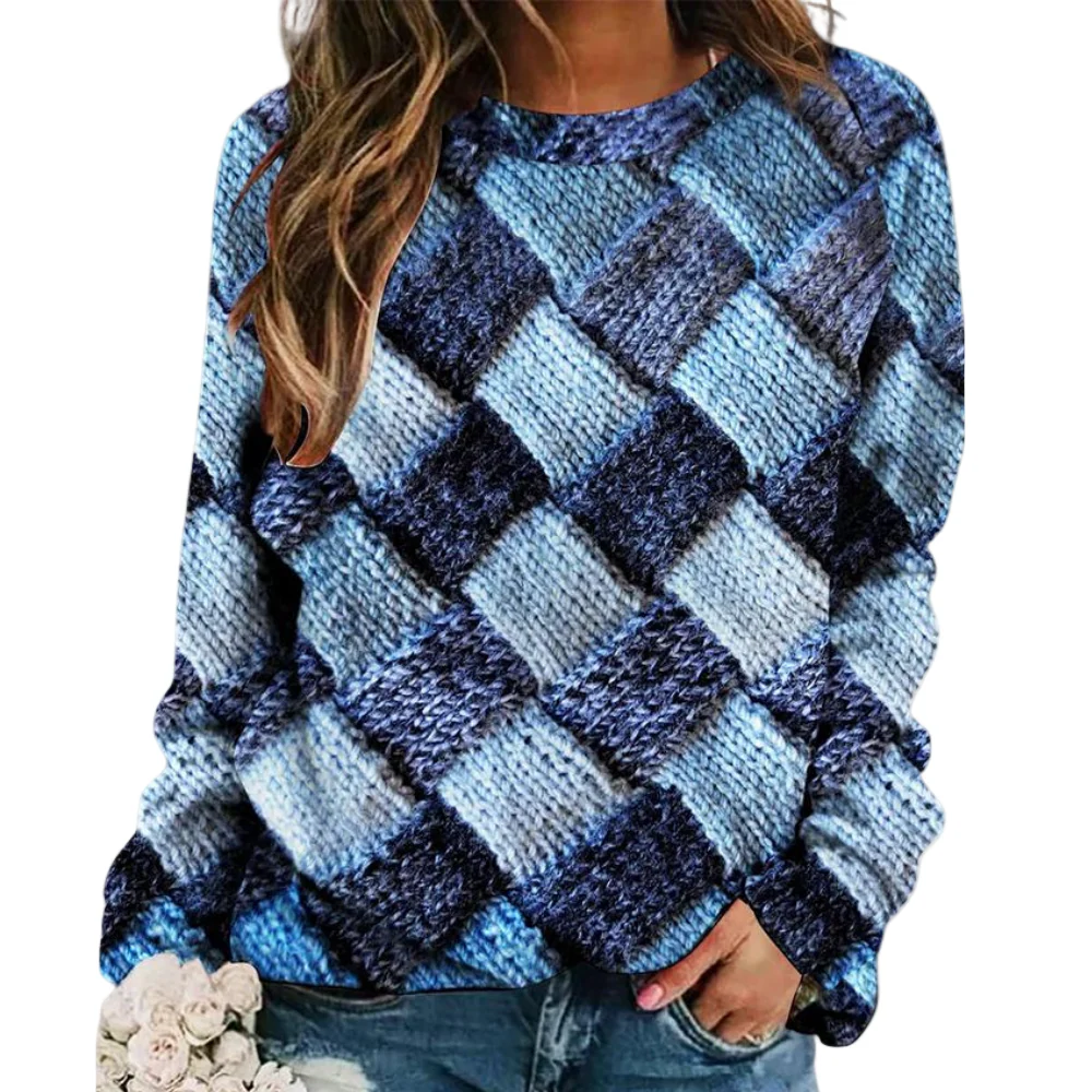 Dames Sweater met Kleurrijk Ontwerp en Comfortabele Pasvorm