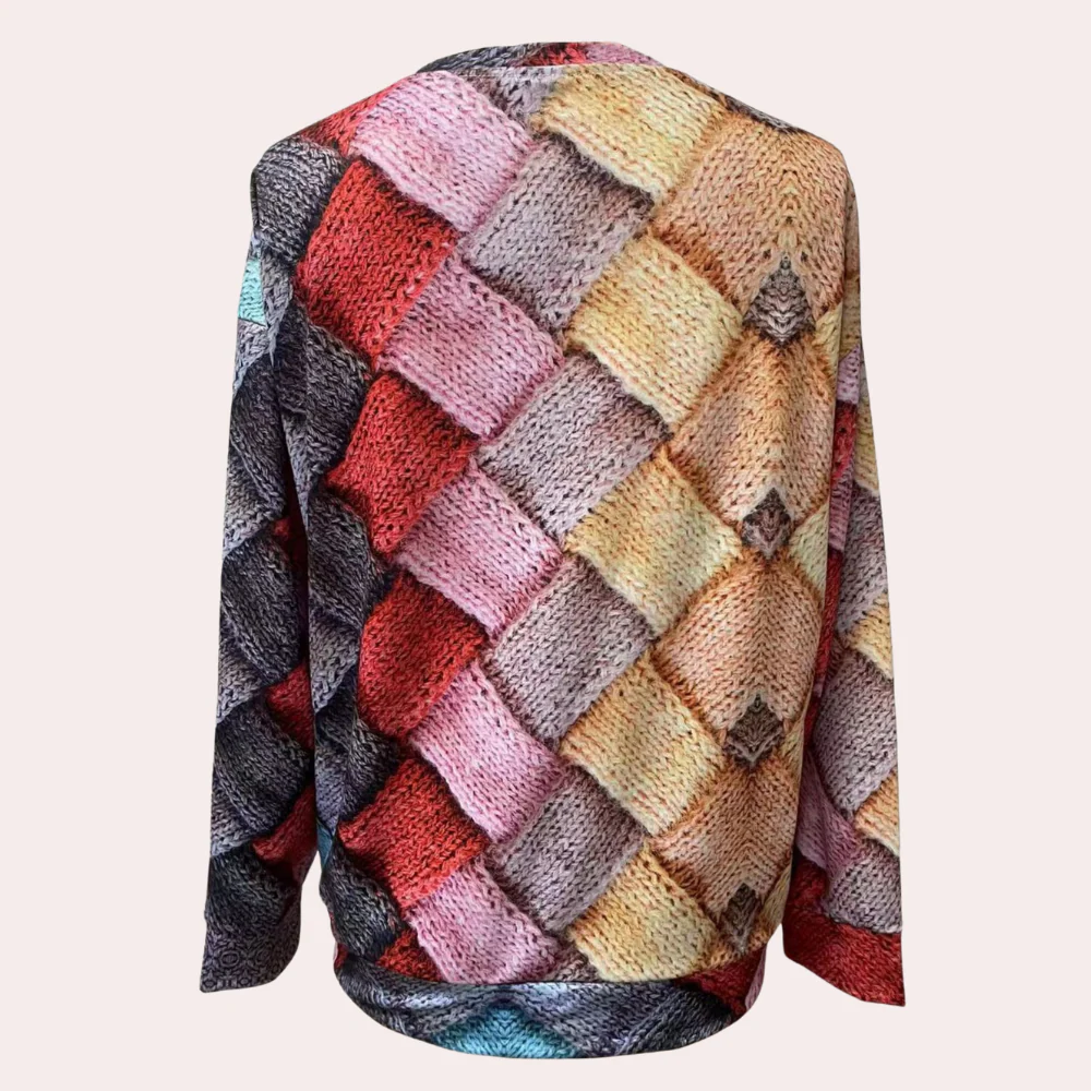 Dames Sweater met Kleurrijk Ontwerp en Comfortabele Pasvorm - Image 2
