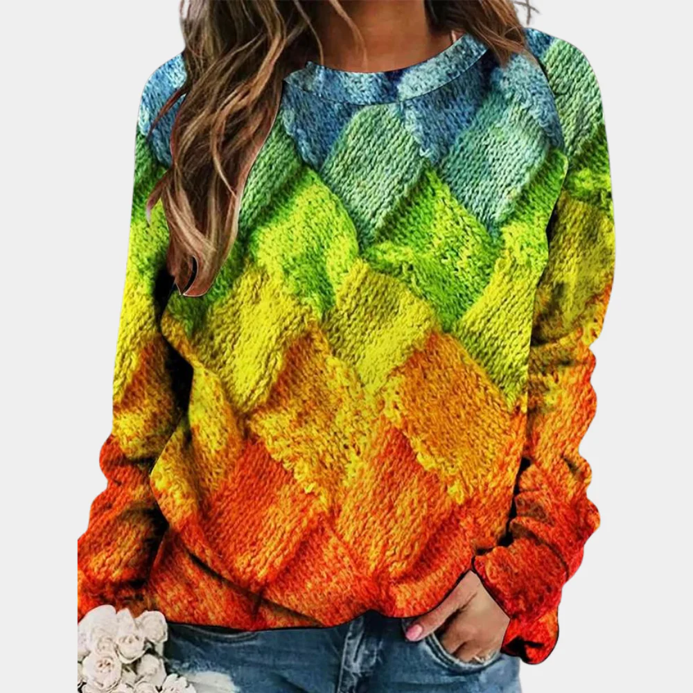 Dames Sweater met Kleurrijk Ontwerp en Comfortabele Pasvorm - Image 4