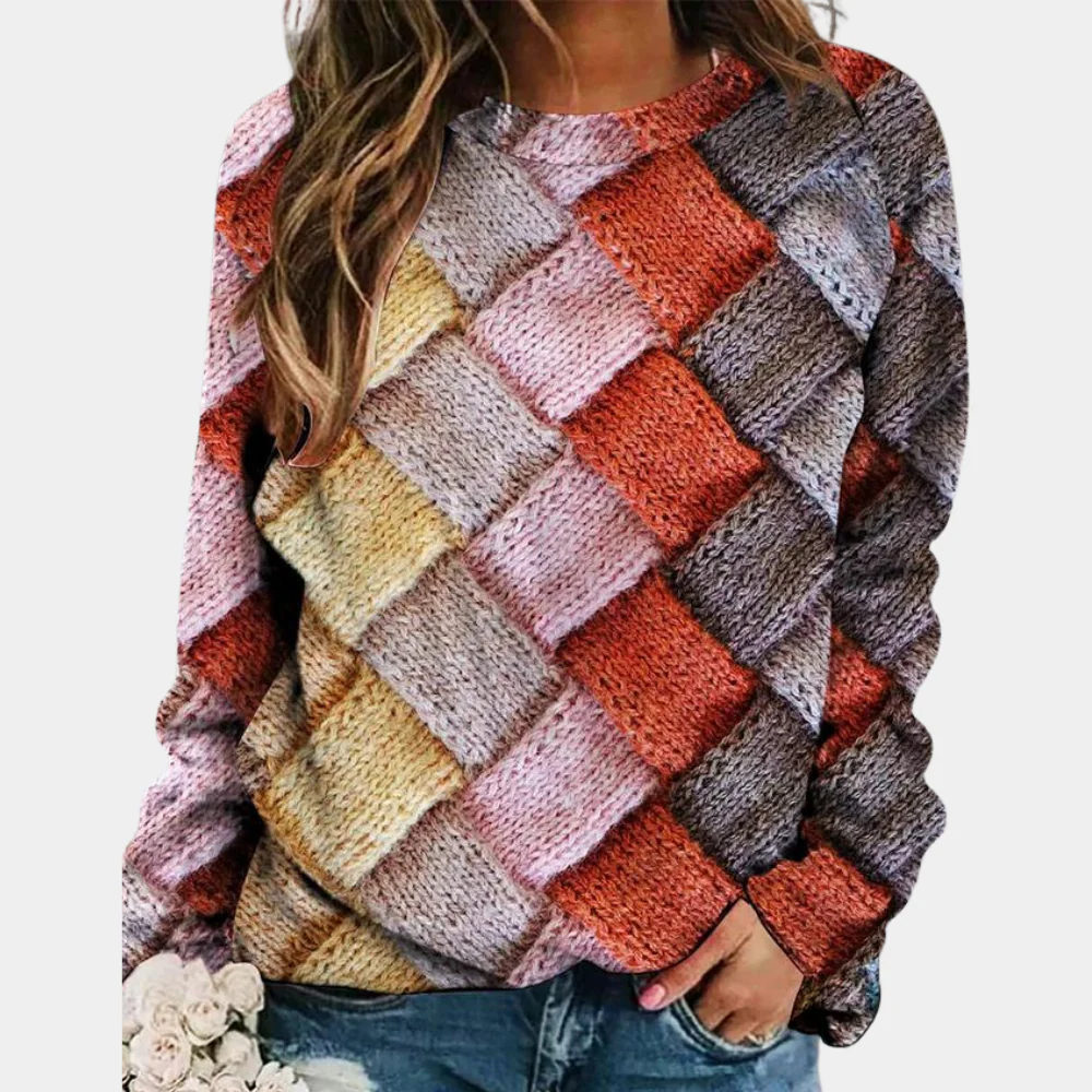 Dames Sweater met Kleurrijk Ontwerp en Comfortabele Pasvorm - Image 6