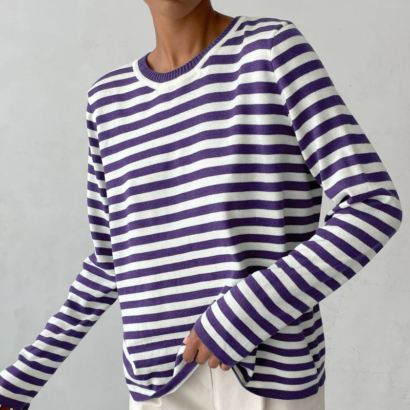 Dames T-shirt Met Strepen Lange Mouwen Voor Herfststijl - Image 10