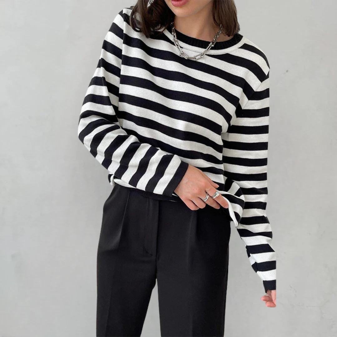 Dames T-shirt Met Strepen Lange Mouwen Voor Herfststijl - Image 11