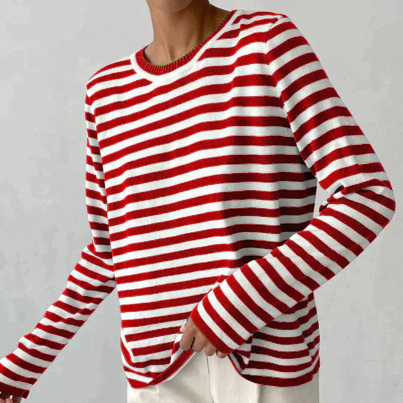 Dames T-shirt Met Strepen Lange Mouwen Voor Herfststijl - Image 12