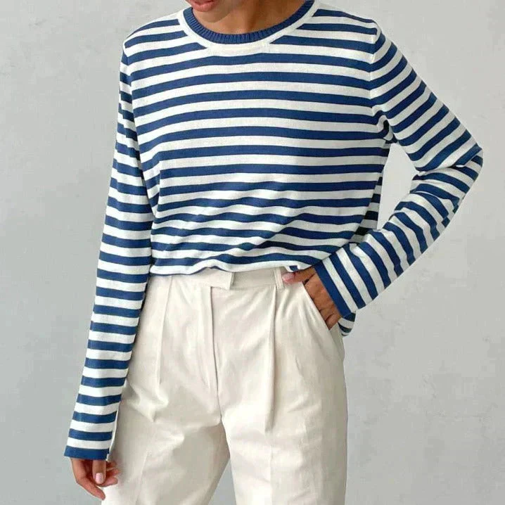 Dames T-shirt Met Strepen Lange Mouwen Voor Herfststijl - Image 4