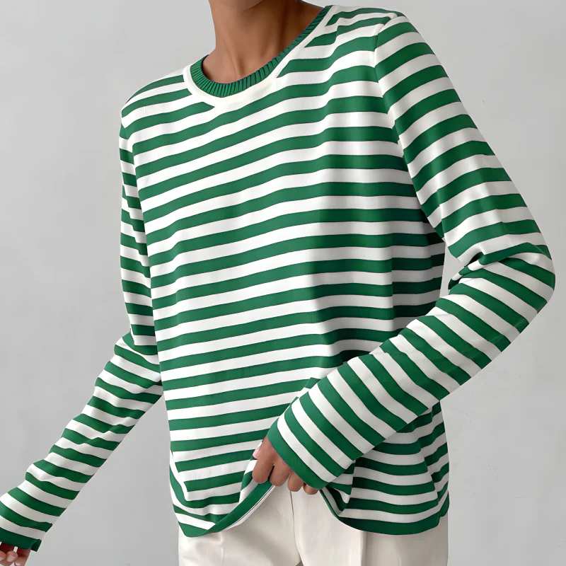 Dames T-shirt Met Strepen Lange Mouwen Voor Herfststijl - Image 7