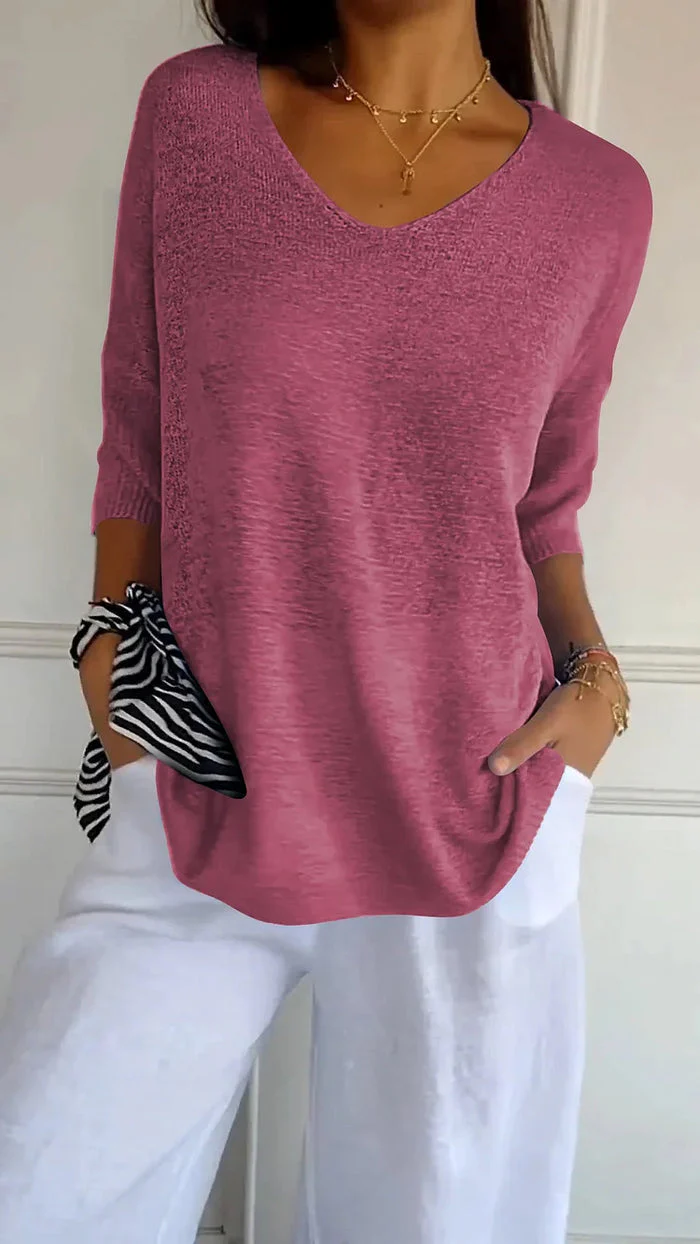 Dames Top V-Ausschnitt Casual Chic - Image 6