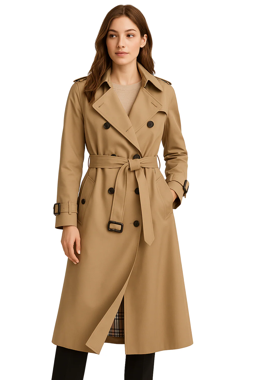 Dames Trenchcoat met Dubbelknopen