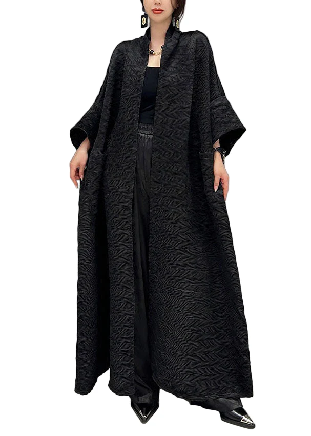 Dames Trenchcoat met Jacquard Patroon en Oversized Zakken