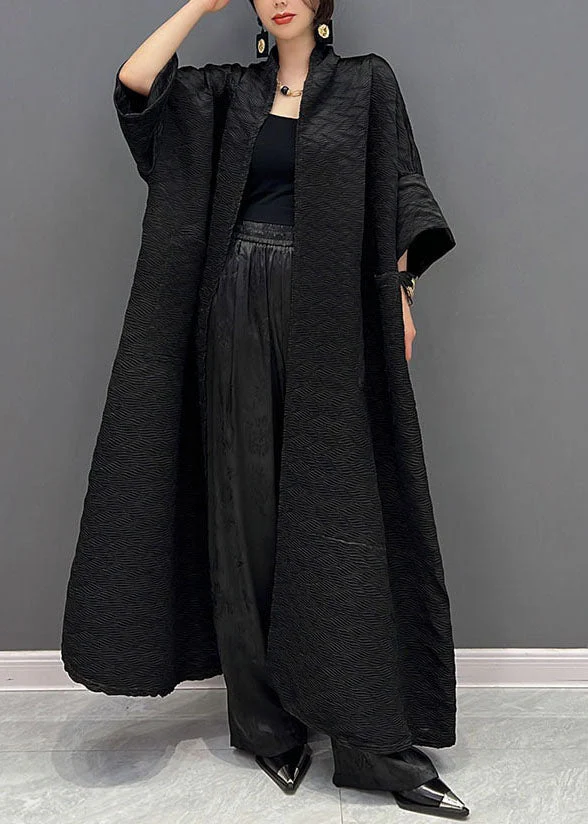 Dames Trenchcoat met Jacquard Patroon en Oversized Zakken - Image 2