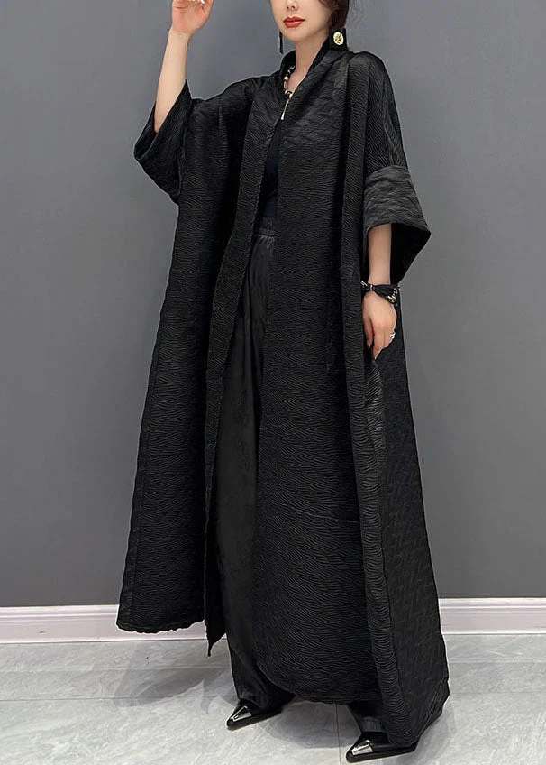 Dames Trenchcoat met Jacquard Patroon en Oversized Zakken - Image 3