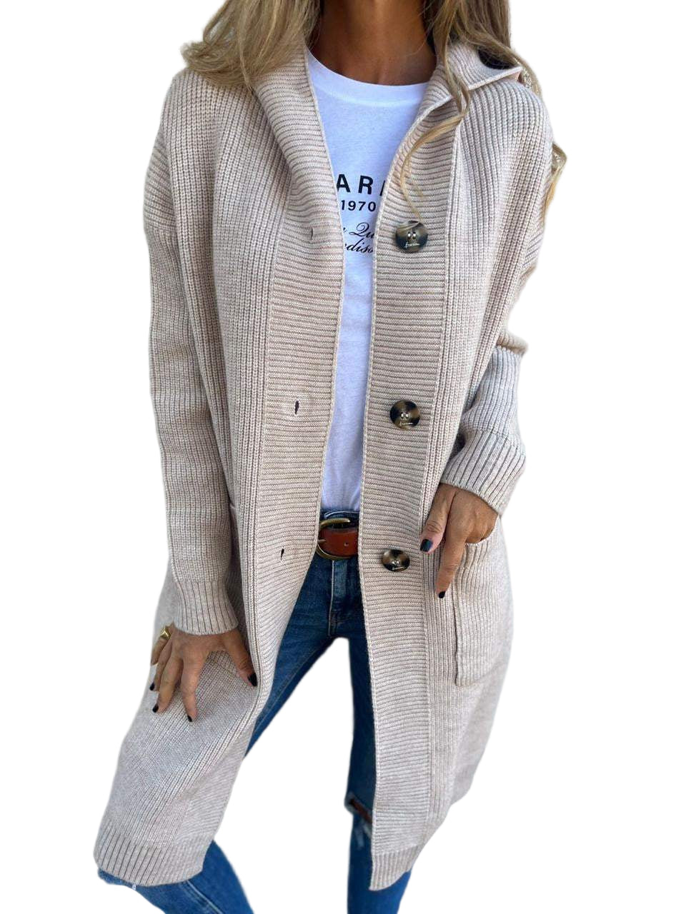 Dames Trui Cardigan Gebreid voor Elke Gelegenheid