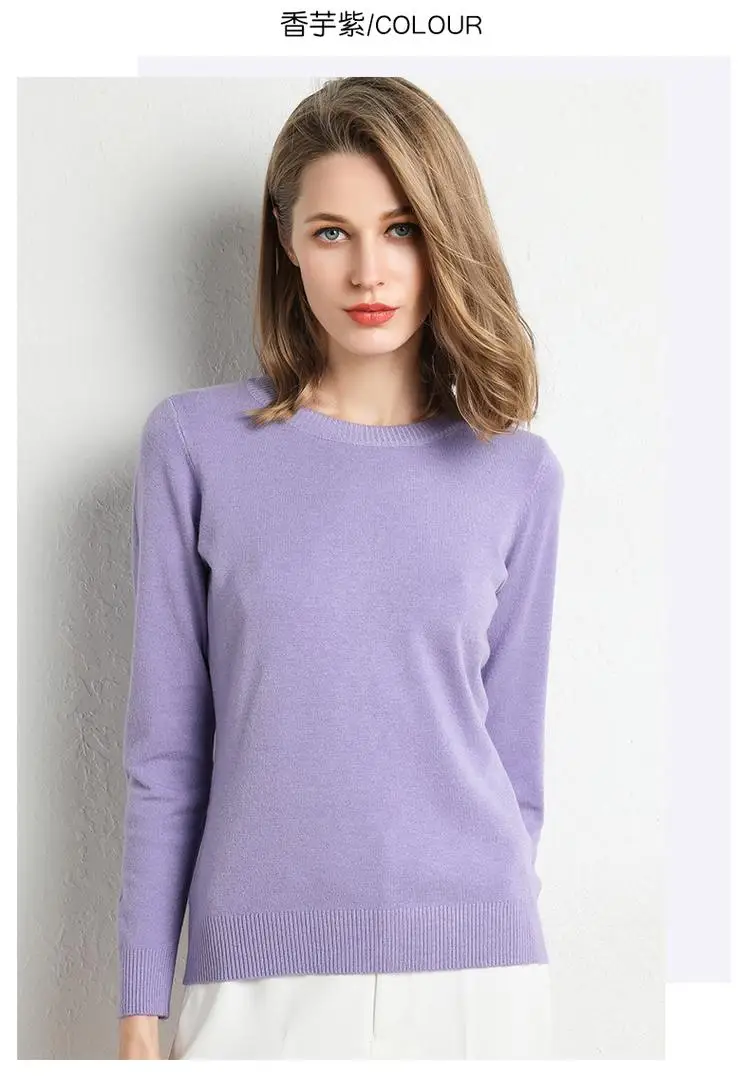 Dames Trui Merino O-Hals Pullover Lange Mouwen - Image 14