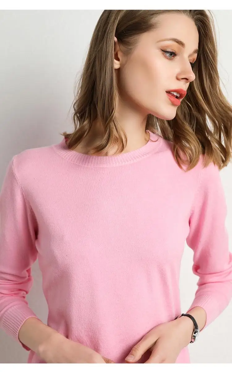 Dames Trui Merino O-Hals Pullover Lange Mouwen - Image 15