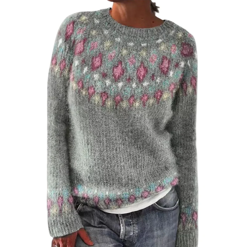 Dames Trui Met Patroon en Structuur - Comfortabele en Tijdloze Stijl