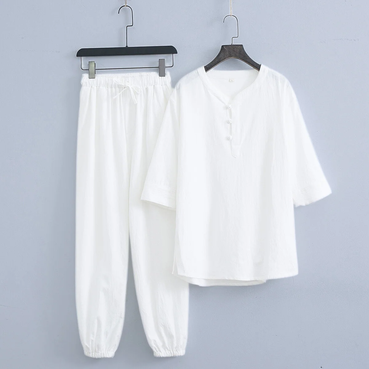 Dames Tweedelige Set Casual Linnen Katoenmix - Image 2