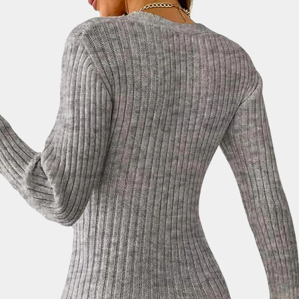 Dames V-hals Trui Met Criss-Cross Details Casual Chic - Image 4