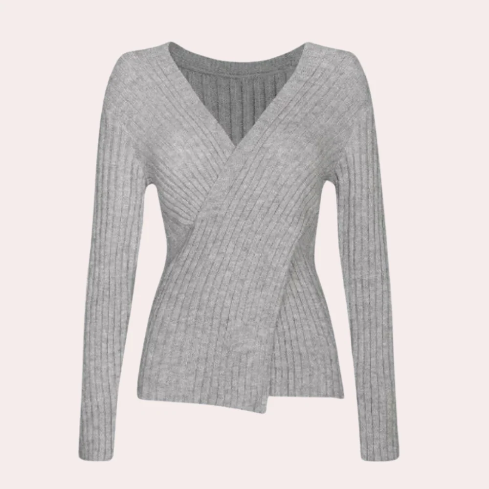 Dames V-hals Trui Met Criss-Cross Details Casual Chic - Image 5