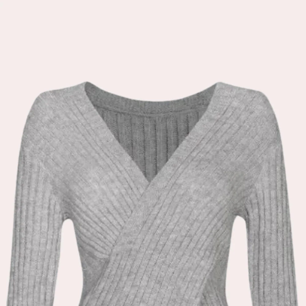 Dames V-hals Trui Met Criss-Cross Details Casual Chic - Image 6