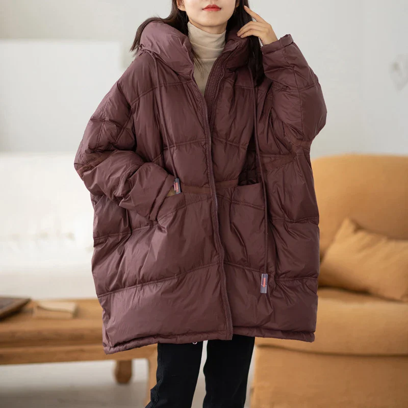Dames Winter Parka Met Capuchon Losse Pasvorm voor Comfort en Warmte - Image 6