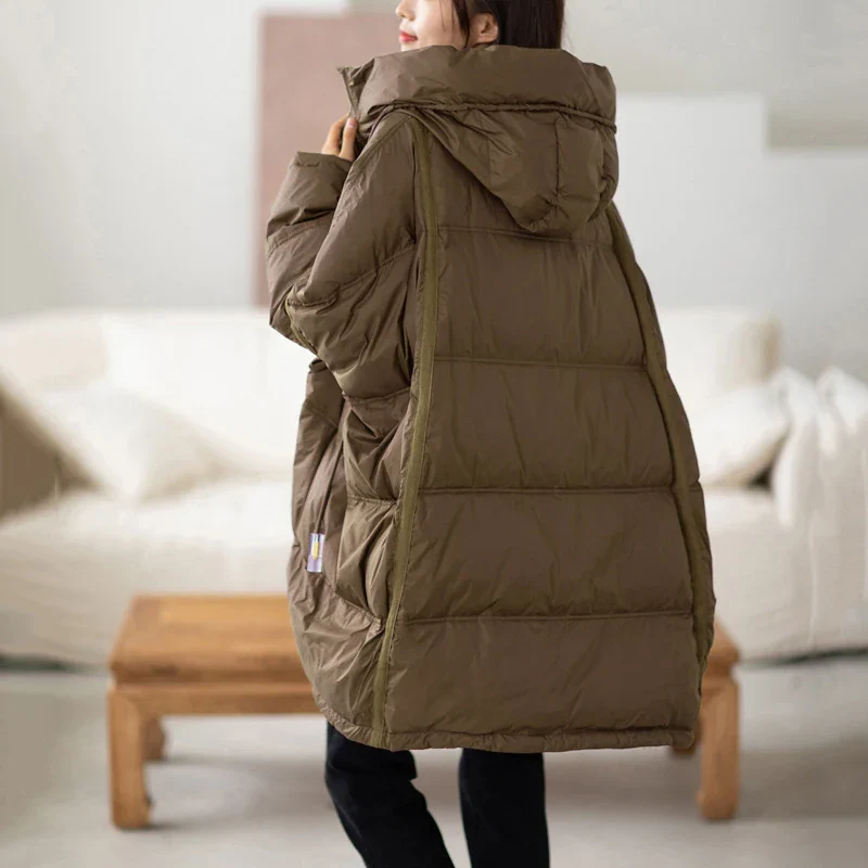 Dames Winter Parka Met Capuchon Losse Pasvorm voor Comfort en Warmte - Image 7