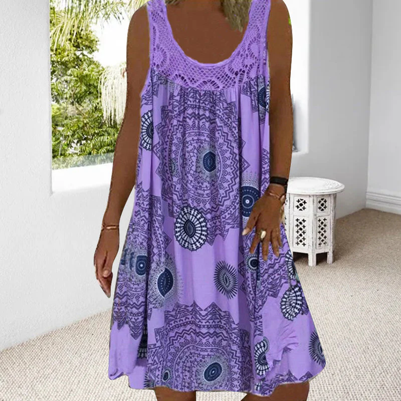 Dames Zomerjurk Mouwloos Speelse Print - Image 10
