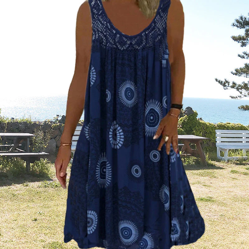 Dames Zomerjurk Mouwloos Speelse Print - Image 4