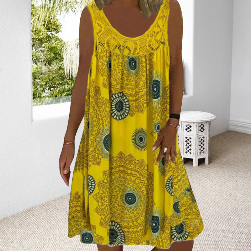 Dames Zomerjurk Mouwloos Speelse Print - Image 7