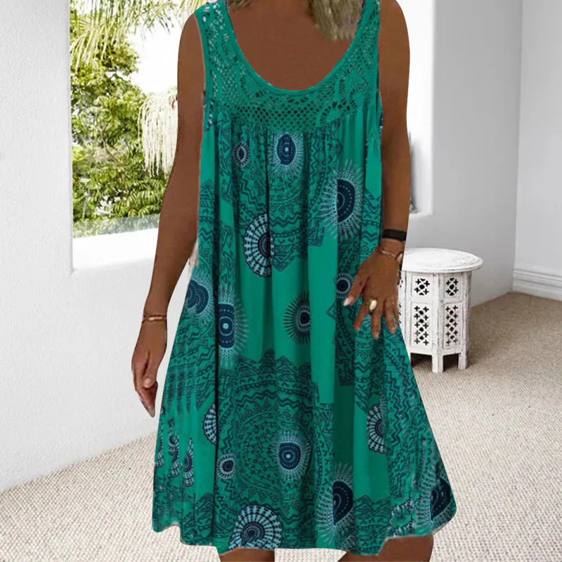Dames Zomerjurk Mouwloos Speelse Print - Image 8