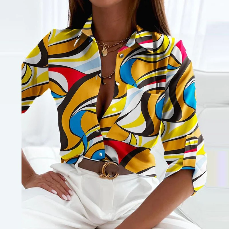 Damesblouse met Omslagkraag – Casual en Ademend Stijl - Image 16