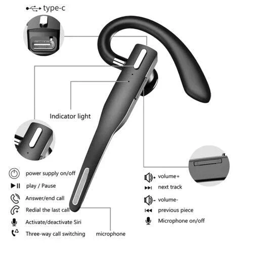 Draadloze Bluetooth 5.1 Headset met Dubbele Microfoon - Image 4