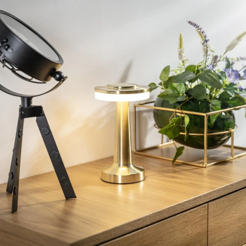 Draadloze Tafellamp Retro Stijl Dimbaar en Oplaadbaar voor Sfeervolle Verlichting - Image 4