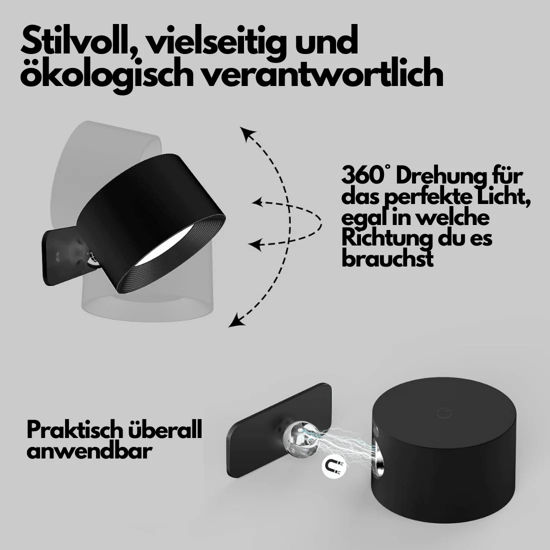 Draadloze Wandlamp 360° Verstelbaar voor Binnen en Buiten Gebruik - Image 5
