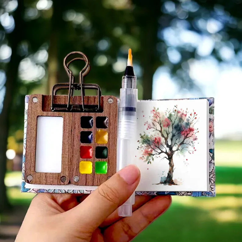 Draagbare Aquarelverfdoosset met 24 Kleuren voor Creatieve Geesten