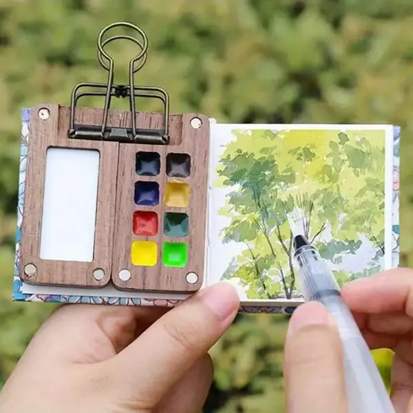 Draagbare Aquarelverfdoosset met 24 Kleuren voor Creatieve Geesten - Image 7