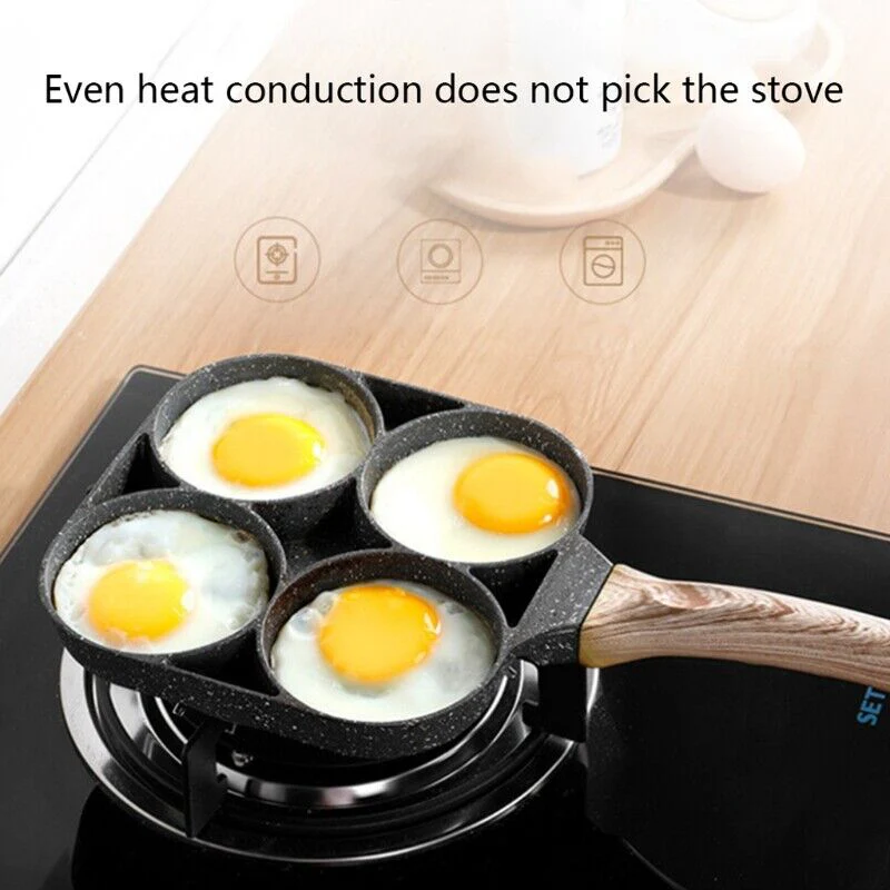 Eierpan voor 4 Porties met Antiaanbaklaag en Ergonomisch Handvat - Image 4