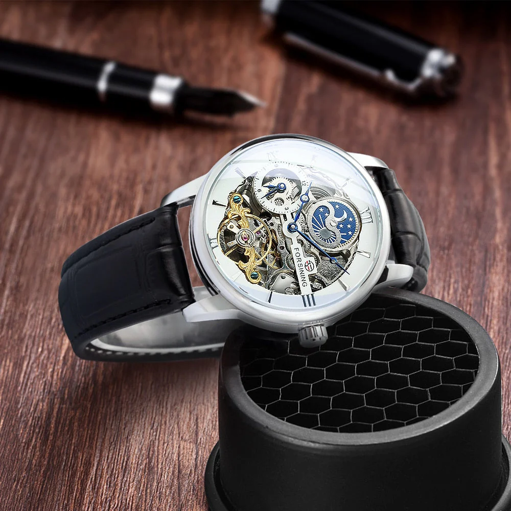 Forsining Heren Skelet Horloge - Image 3