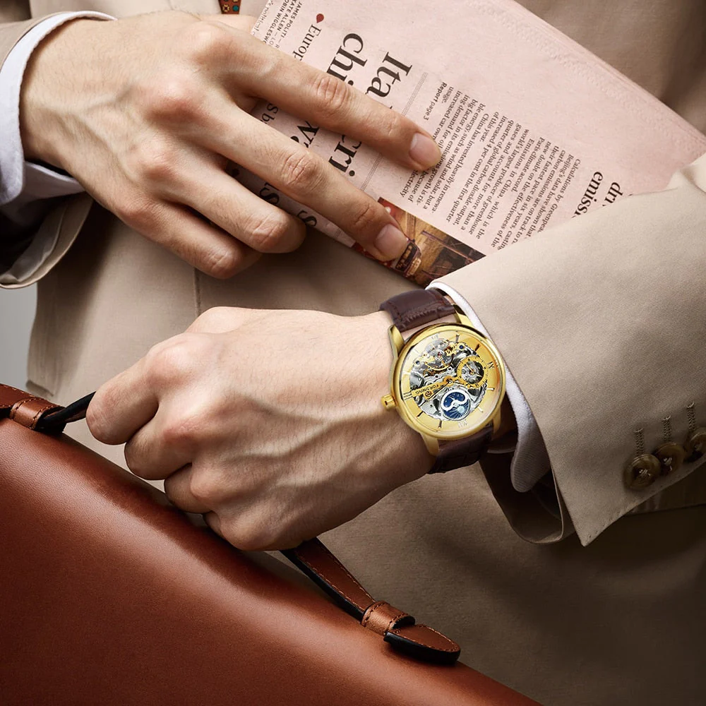 Forsining Heren Skelet Horloge - Image 4