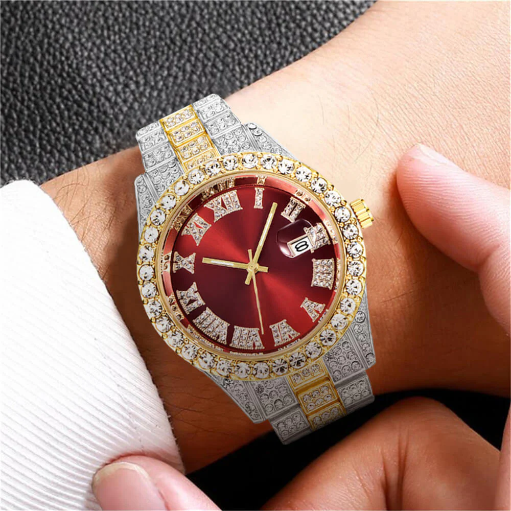 Fully Iced Out Roman Numerals Watch - Image 3