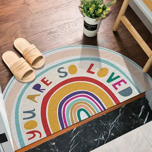 Halfronde Deurmat met Regenboog en Watermeloenprint - Image 6