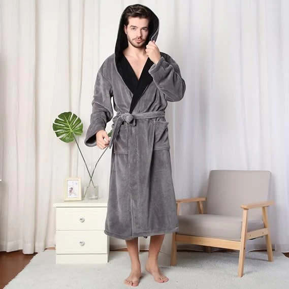 Heren Badjas met Capuchon Comfortabel en Diepe Zakken - Image 17