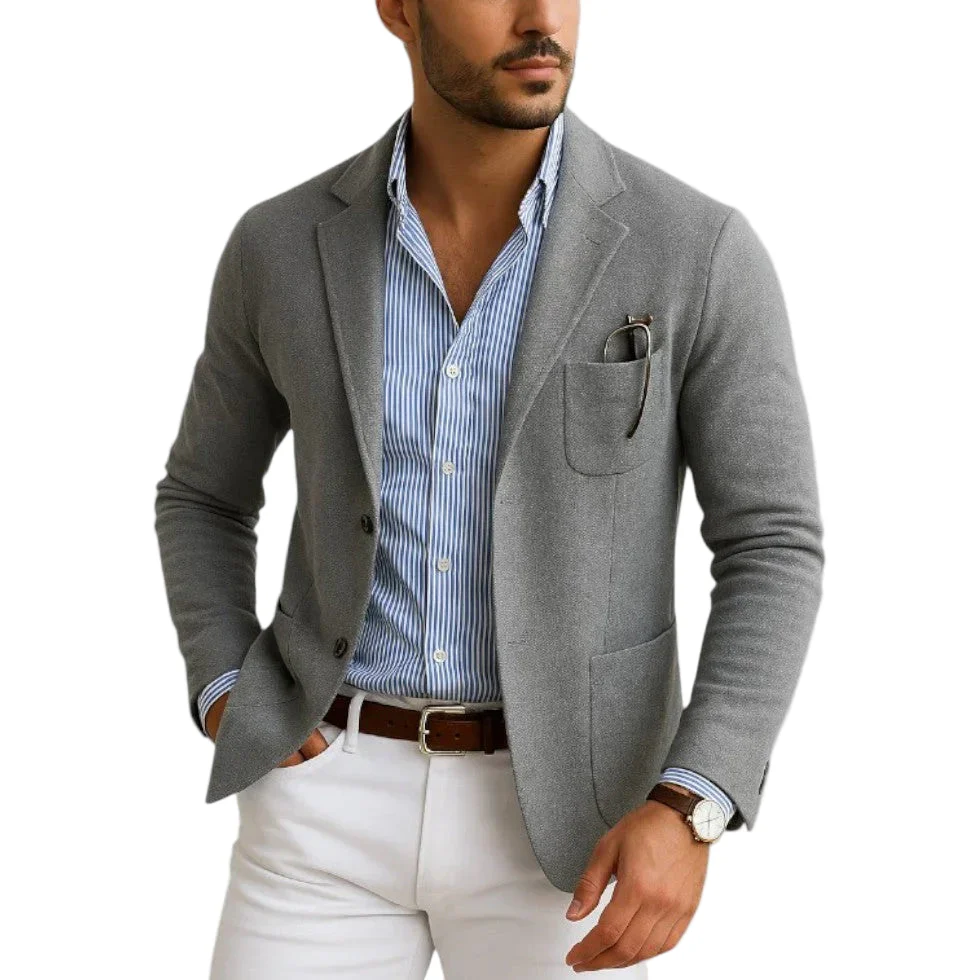 Heren Blazer met Reverskraag in Klassieke Stijl voor Formele en Casual Gelegenheden