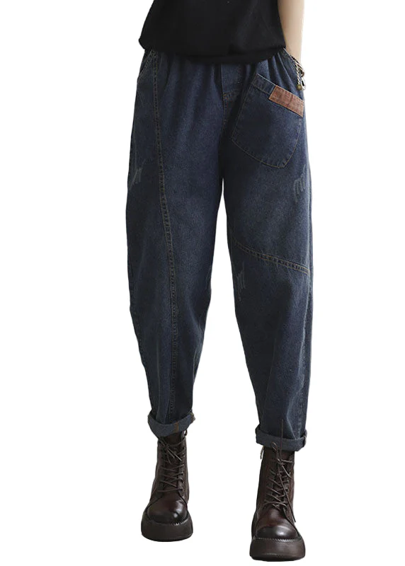 Heren Broek Denim met Elastische Taille voor Casual en Formele Gelegenheden